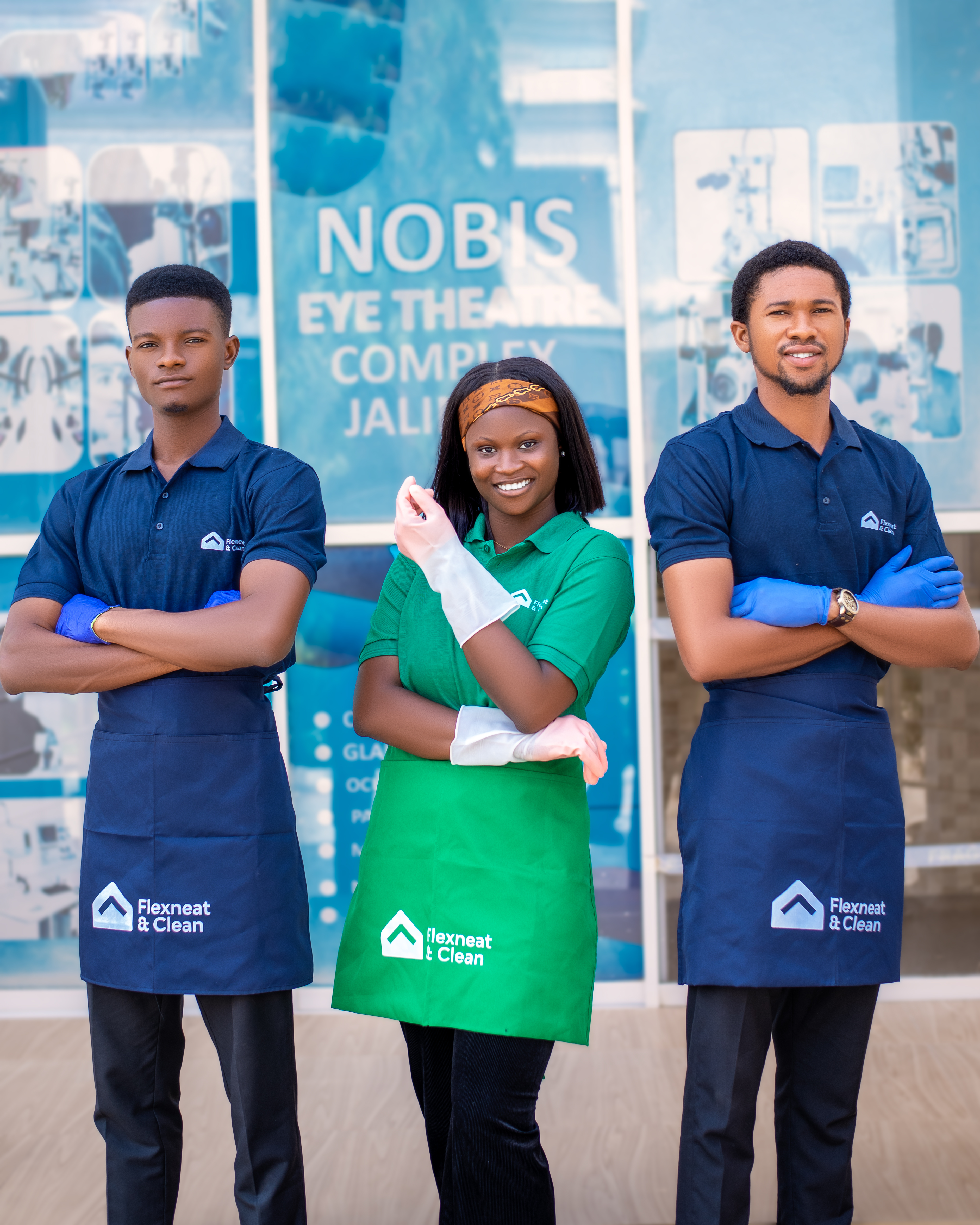 Professional cleaner mopping a floor